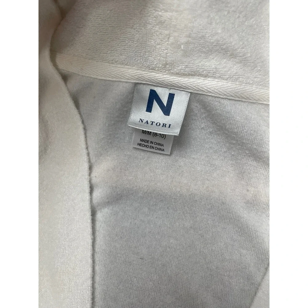 Natori Womens‎ White Terry Cloth Spa Robe Shawl Collar Belted M DC4101Y